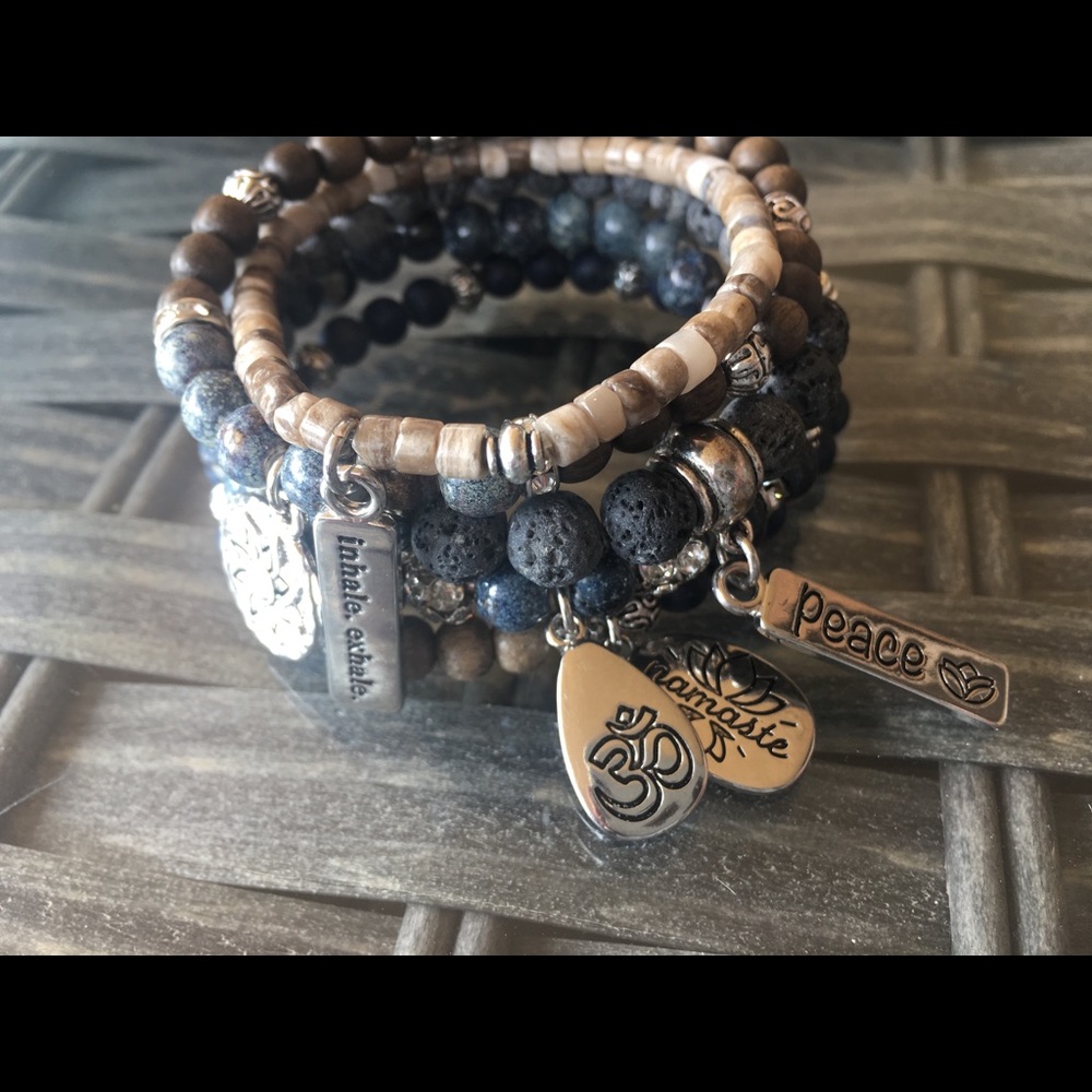 Yoga Stack Essential Oil Diffuser Bracelet Stack